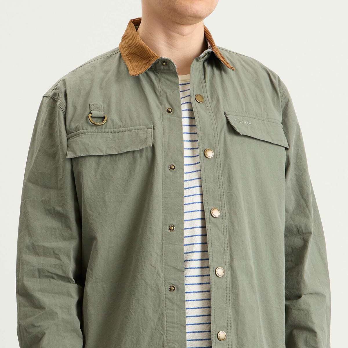 Barbour Men's Heritage+ Spey Poplin Overshirt in Archive Olive