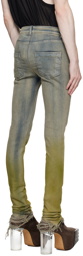 Rick Owens Off-White & Yellow Tyrone Cut Jeans