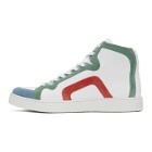 Pierre Hardy White and Green 103 High Sneakers