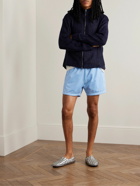 SECOND / LAYER - Straight-Leg Mesh Drawstring Shorts - Blue