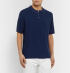 NN07 - Alfie Knitted Polo Shirt - Blue
