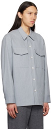 Jil Sander Blue Spread Collar Shirt