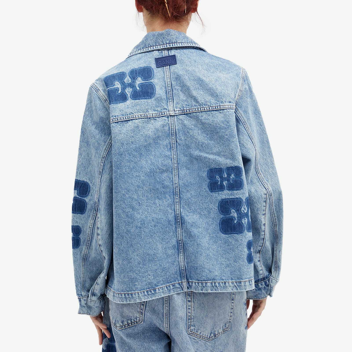 ジャケット GANNI Woman Jacket Blue J1478 886 Blue Women's Jackets & Coats |Outerwear for All Seasons