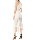 Alexander McQueen One-shoulder lace midi dress