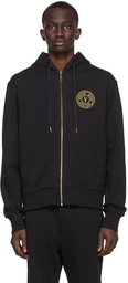 Versace Jeans Couture Black V-Emblem Zip-Up Hoodie