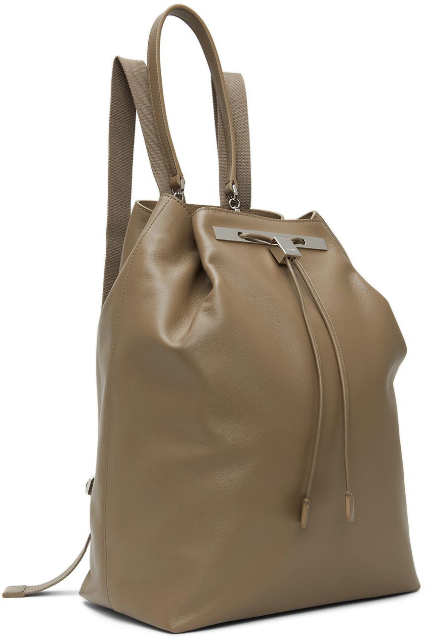 The Row Taupe Backpack 11 Leather backpack The Row Brown in Leather - 48487236 main image 3