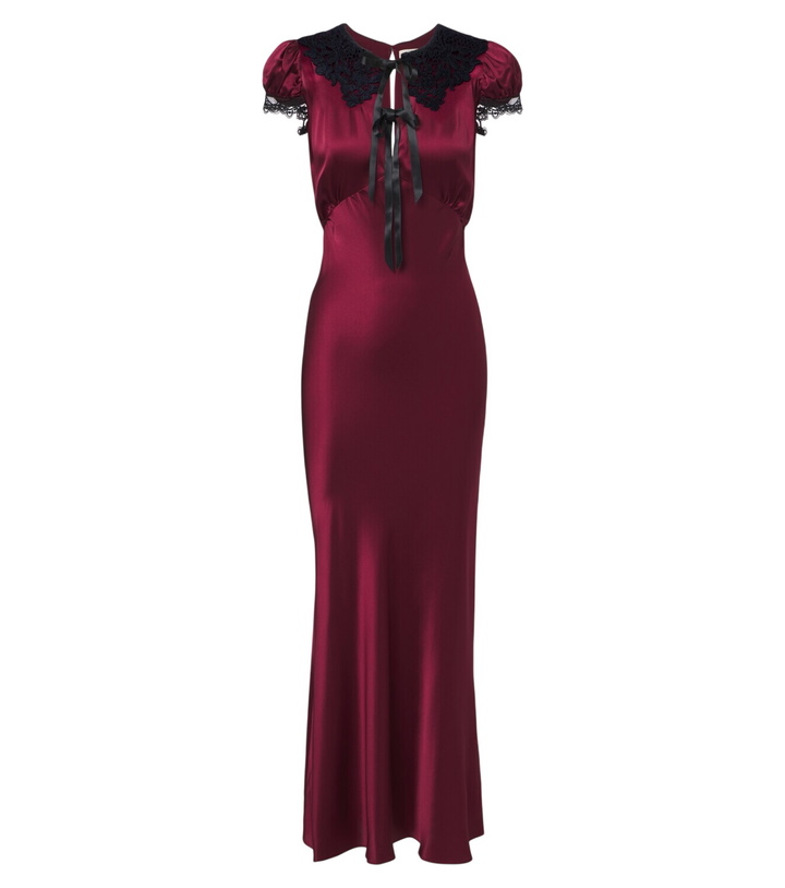 Photo: Rodarte Lace-trimmed silk satin midi dress