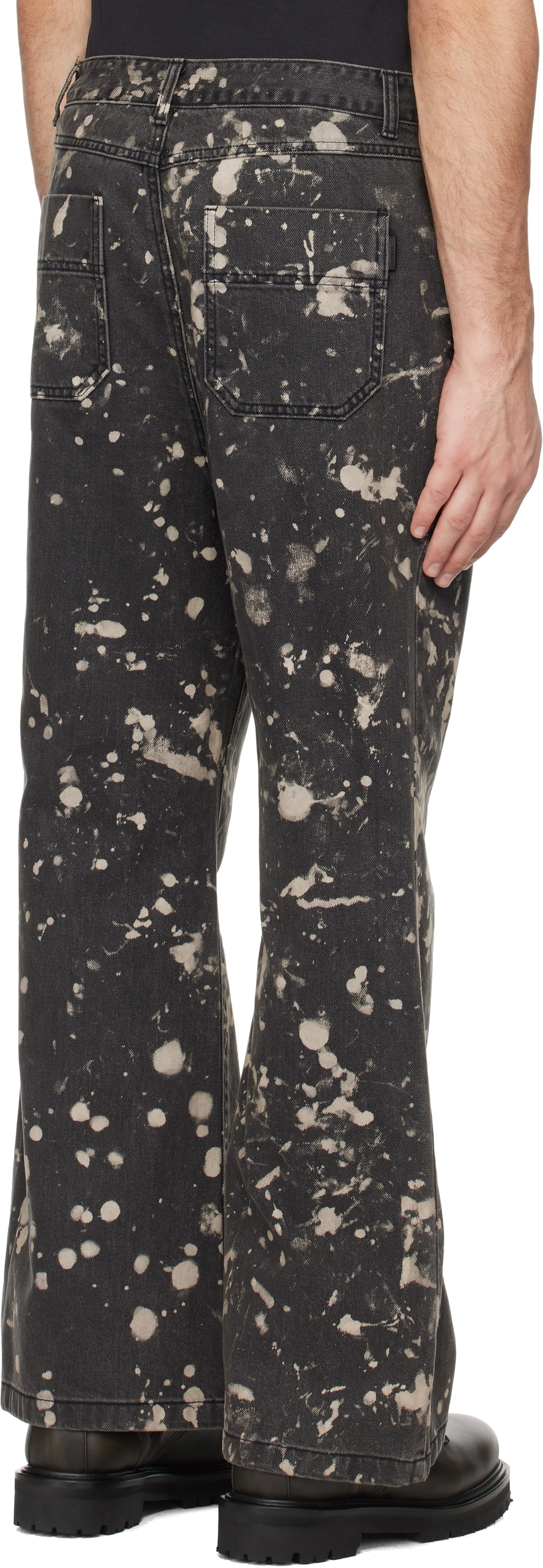 Juun.J Black Paint Dyed Bootcut Jeans