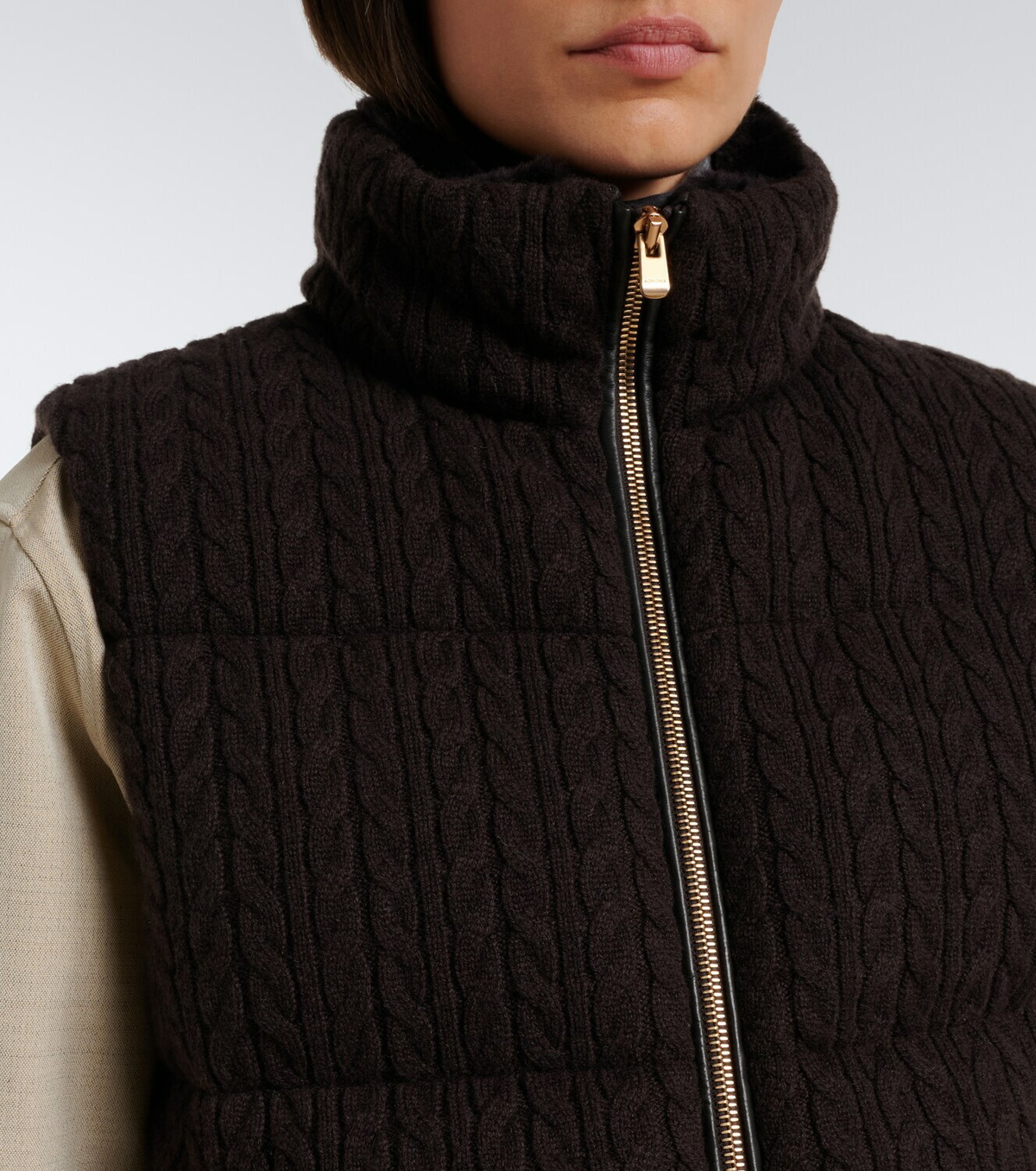 Agnona Cable-knit cashmere puffer vest