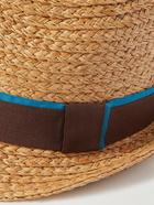 PAUL SMITH - Webbing-Trimmed Straw Trilby Hat - Neutrals