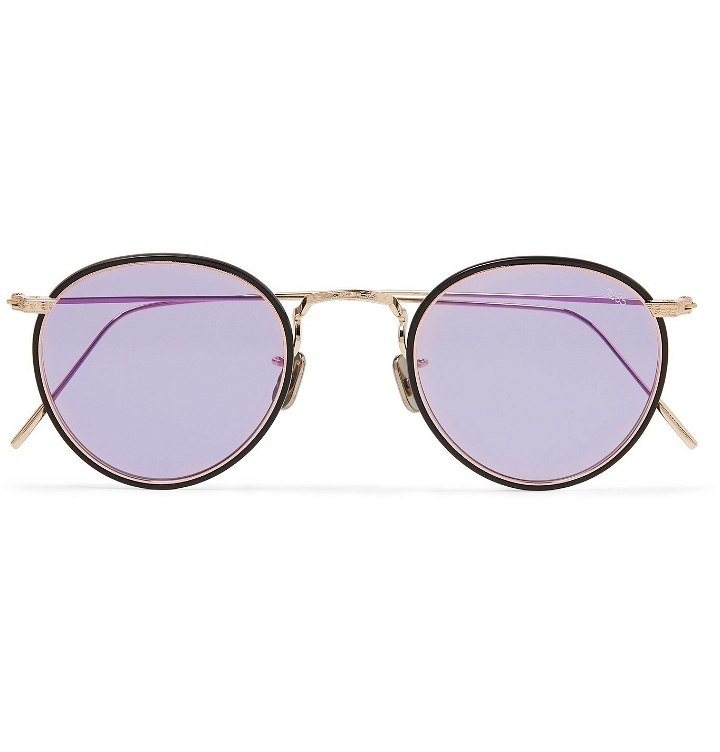 Photo: Eyevan 7285 - Round-Frame Acetate and Gold-Tone Sunglasses - Purple