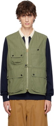 Drake's Khaki Ripstop Cotton Fishing Vest
