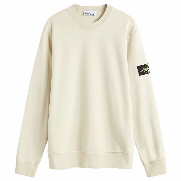 Photo: Stone Island Men's Garment Dyed Crew Sweatshirt in Plaster