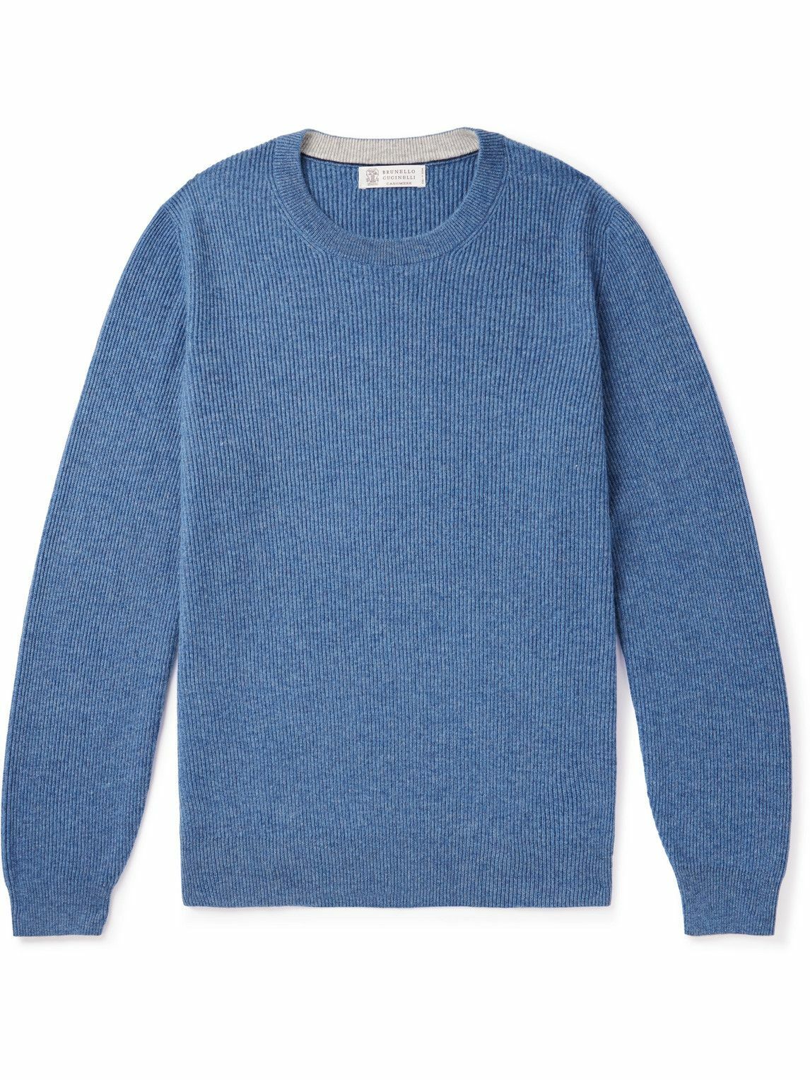 Brunello Cucinelli - Ribbed Cashmere Sweater - Blue Brunello Cucinelli
