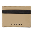 Marni Beige and Black Logo Card Holder