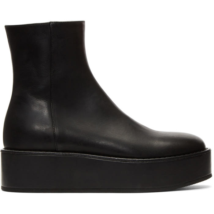 Photo: Ann Demeulemeester Black Vitello Olio Nero Boots