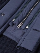 Herno - Shell-Trimmed Padded Virgin Wool Hooded Jacket - Blue