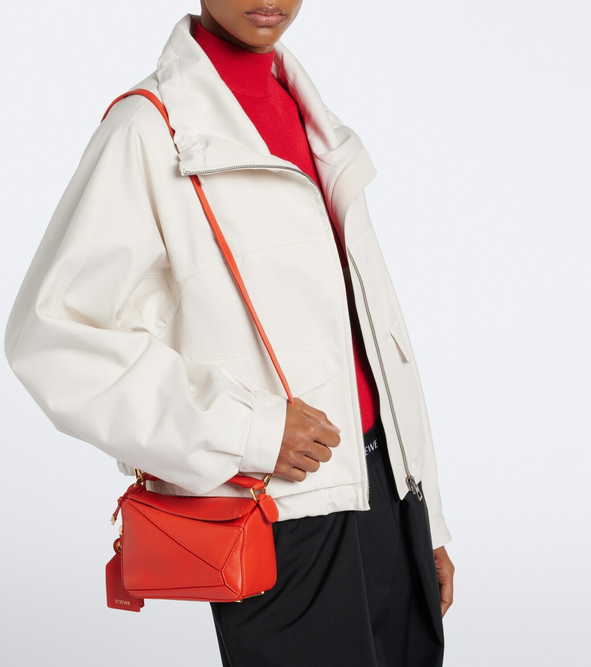 Loewe Puzzle Featherlight Mini leather top-handle bag