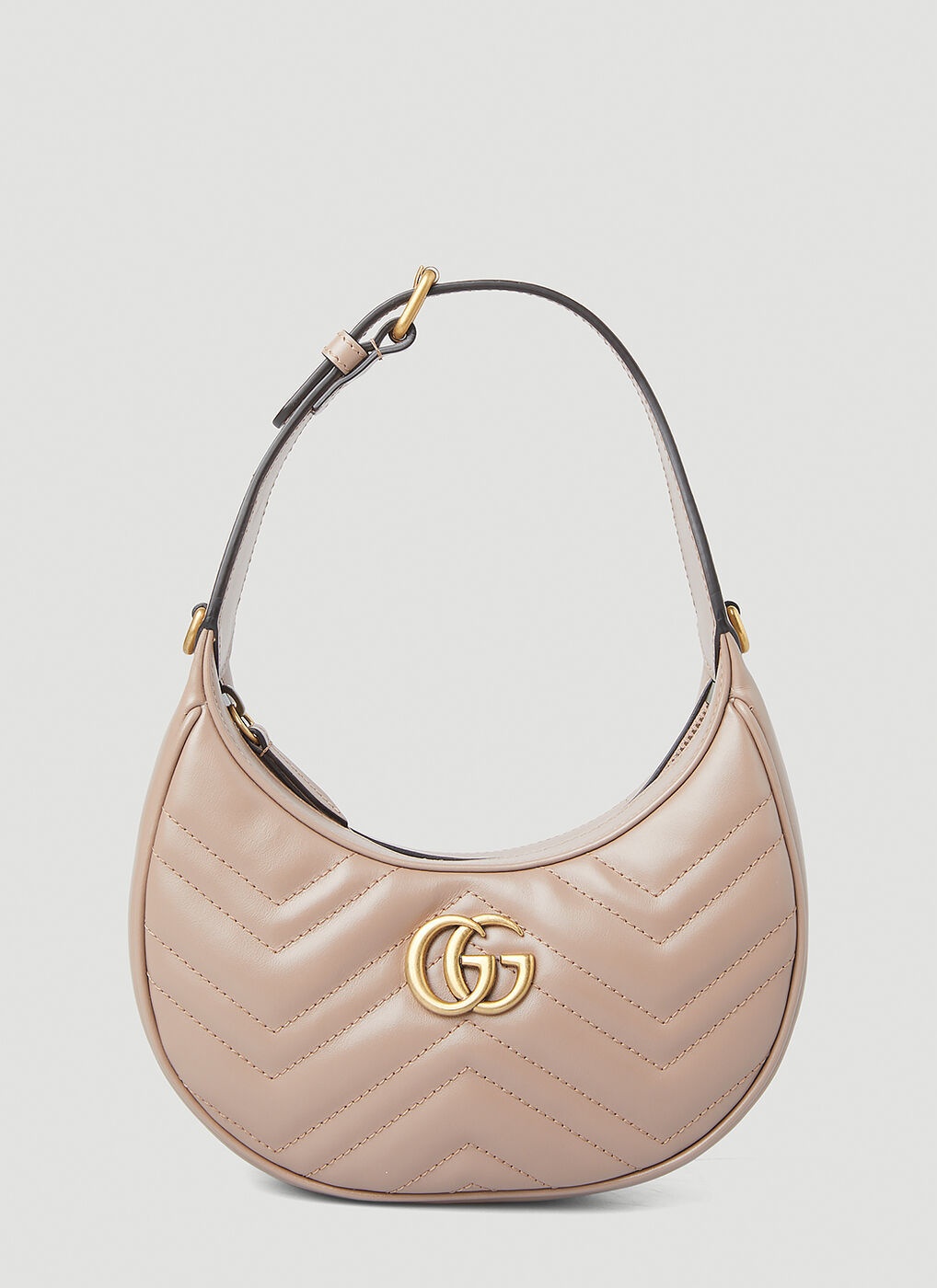 GG Marmont Half-Moon Mini Shoulder Bag in Pink Gucci