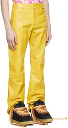 ERL Yellow Patent Leather Pants