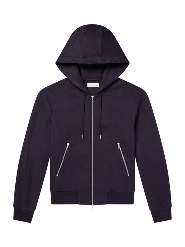 Photo: Dries Van Noten - Cotton-Jersey Zip-Up Hoodie - Blue
