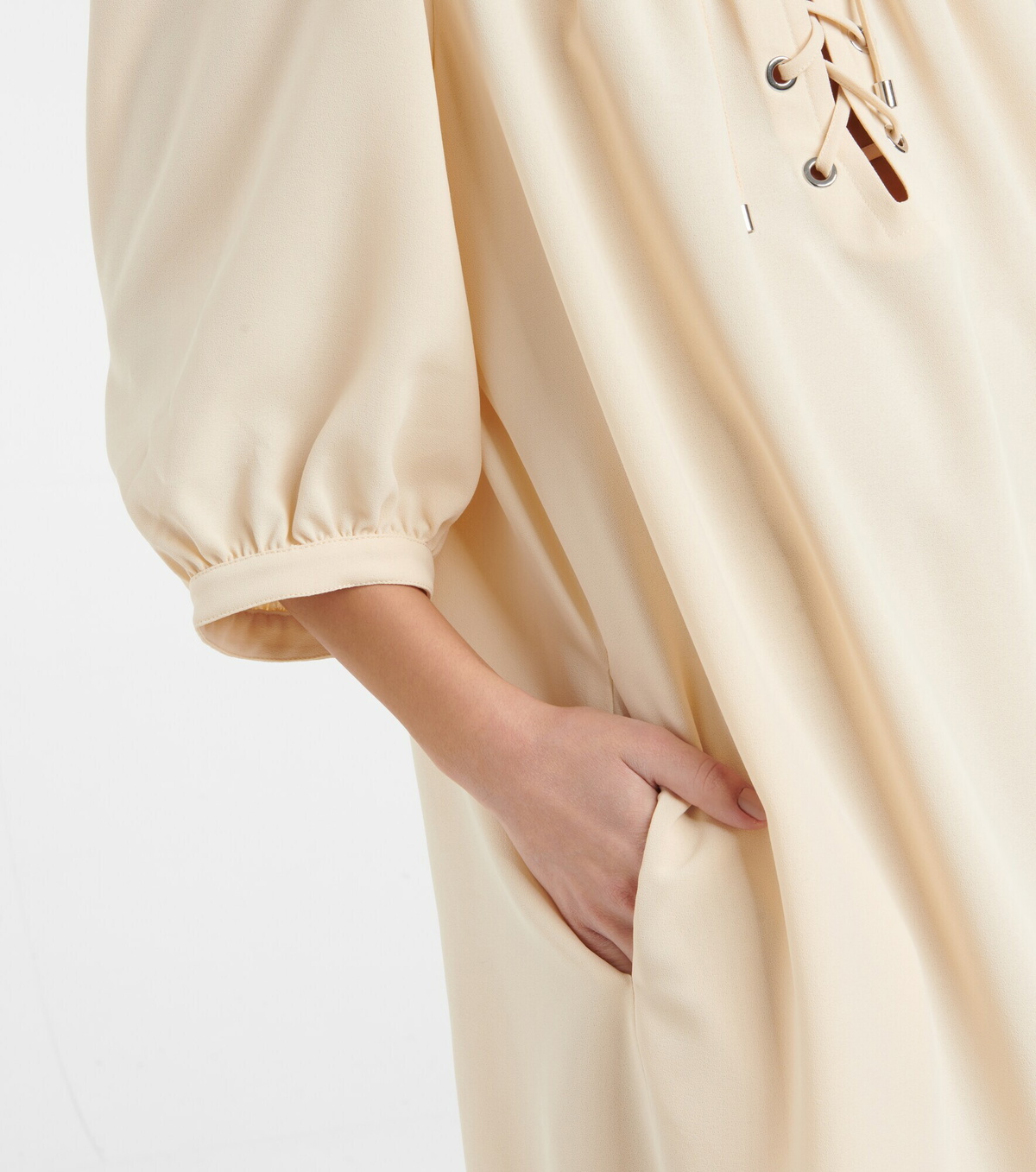 See By Chloe - Lace-up crêpe minidress