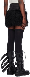 VAQUERA Black Belted Faux Fur Miniskirt
