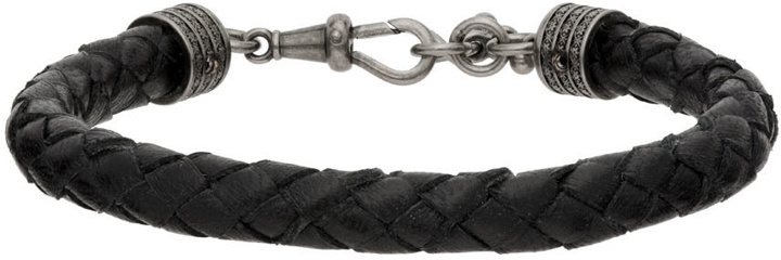 Photo: Saint Laurent Black Victorian T-Bar Bracelet