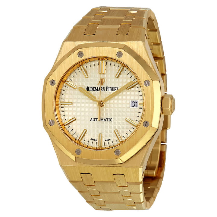 Photo: Audemars Piguet Royal Oak Silver Dial Automatic 18 Carat Yellow Gold Ladies Watch 15450BA.OO.1256BA.01