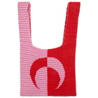 Marine Serre Women's Crochet Tote Bag in Red/Pink 