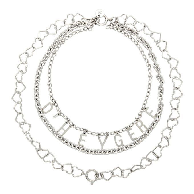 Dheygere Silver Logo Chain Necklace