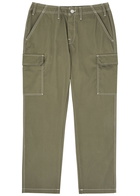 True Religion Contrast-stitch Twill Cargo Trousers Khaki