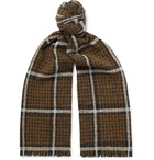 Mr P. - Checked Wool-Blend Scarf - Men - Mustard