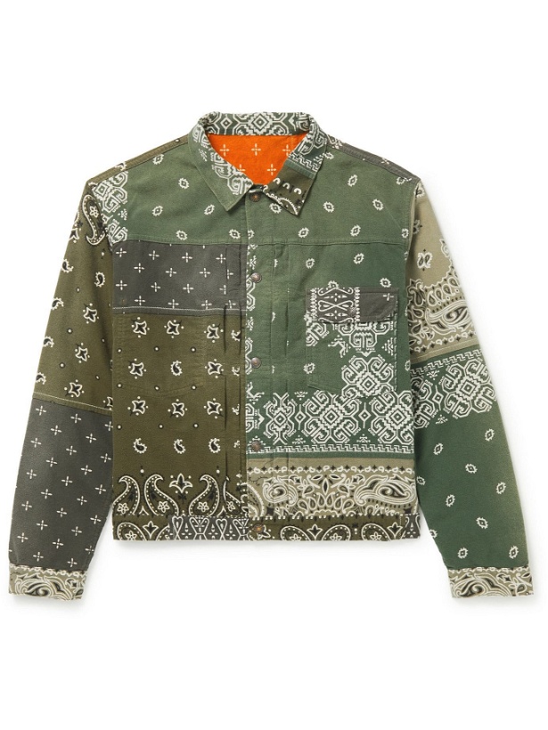 Photo: KAPITAL - Reversible Bandana-Print Felted Cotton Jacket - Green