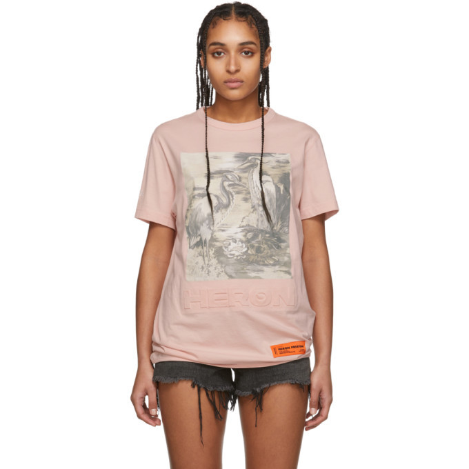 Heron Preston Pink Heron Birds T-Shirt Heron Preston