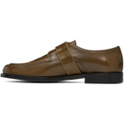 Marni Khaki Shaded Leather Buckle Monkstraps