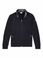 Moncler - Hooded Logo-Appliquéd Cotton-Jersey Zip-Up Sweatshirt - Blue