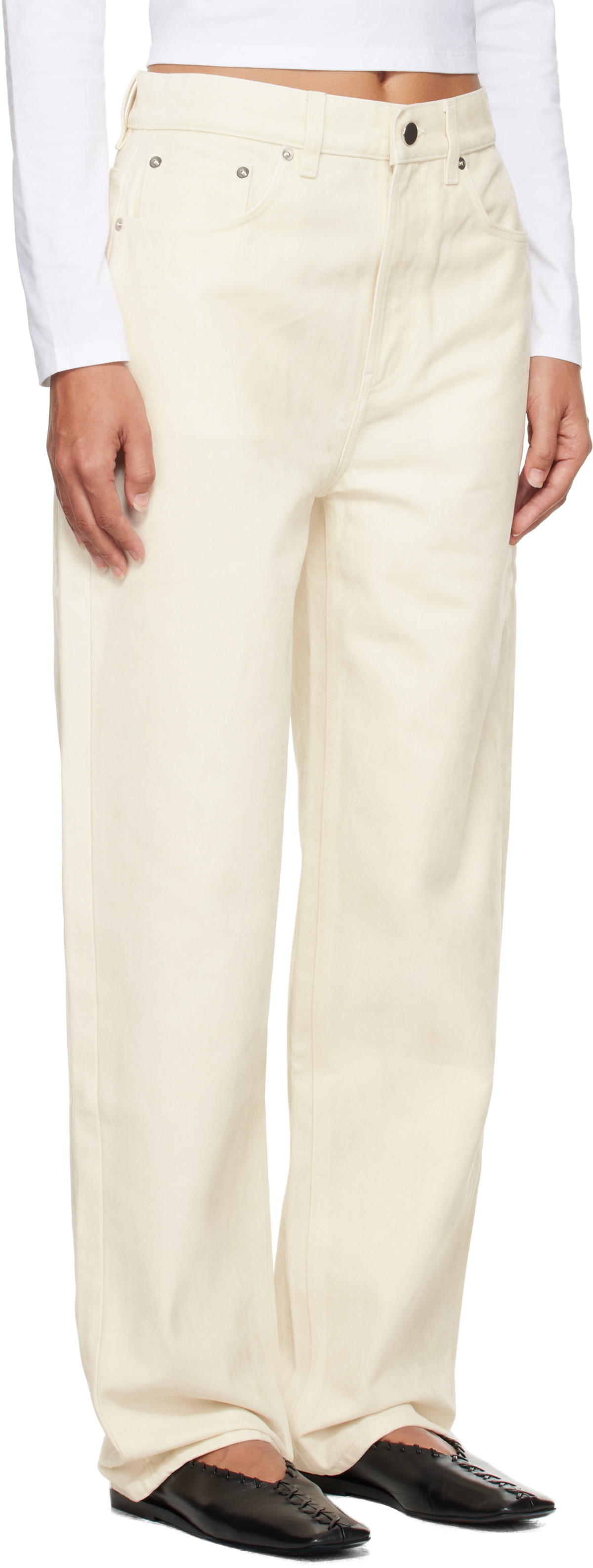 Loulou de Saison Off-White Asmar Velvet Jeans