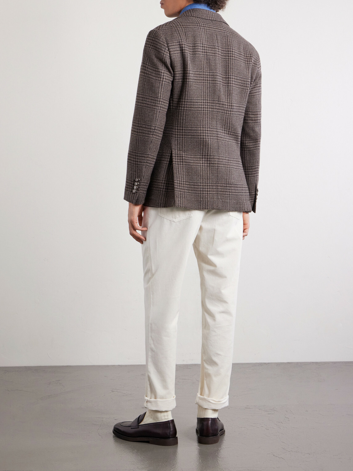 Brunello Cucinelli - Houndstooth Cashmere Blazer - Brown