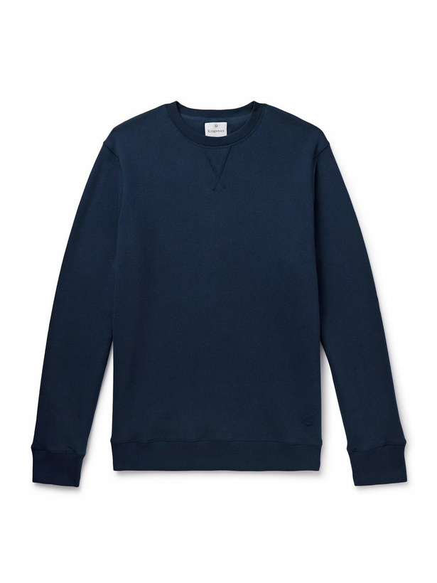 Photo: Kingsman - Logo-Embroidered Cotton and Cashmere-Blend Jersey Sweatshirt - Blue