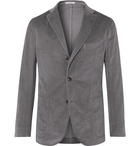 Boglioli - Kei Slim-Fit Unstructured Garment-Dyed Cotton-Velvet Blazer - Gray