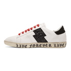 Amiri White and Black Live Forever Glitter Viper Sneakers