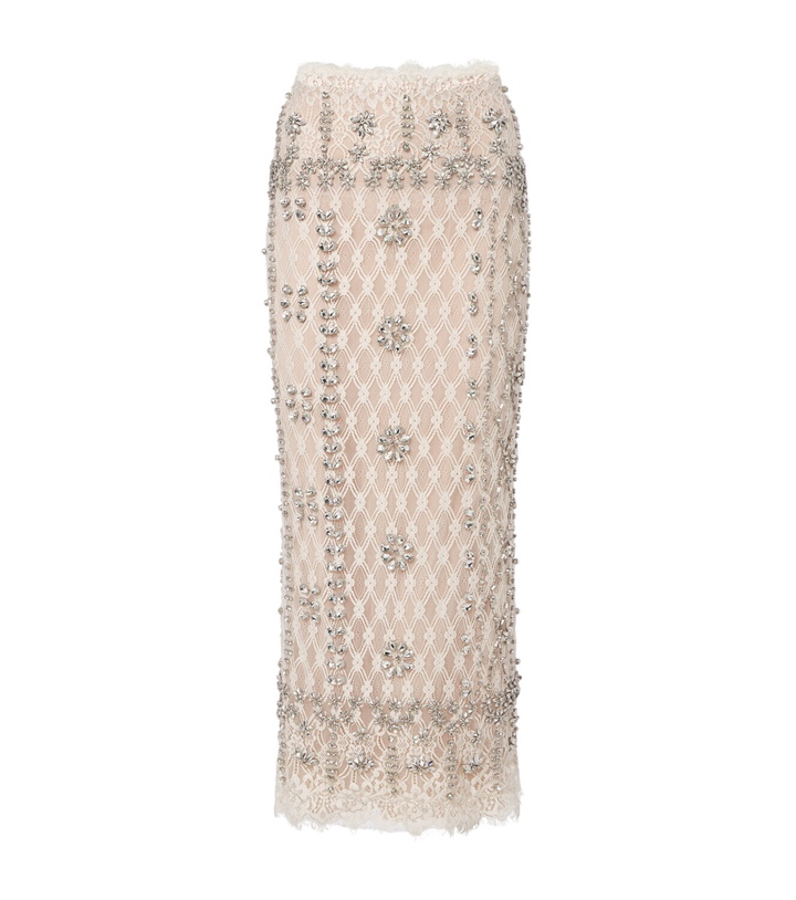 Photo: Costarellos Dena embellished lace pencil skirt