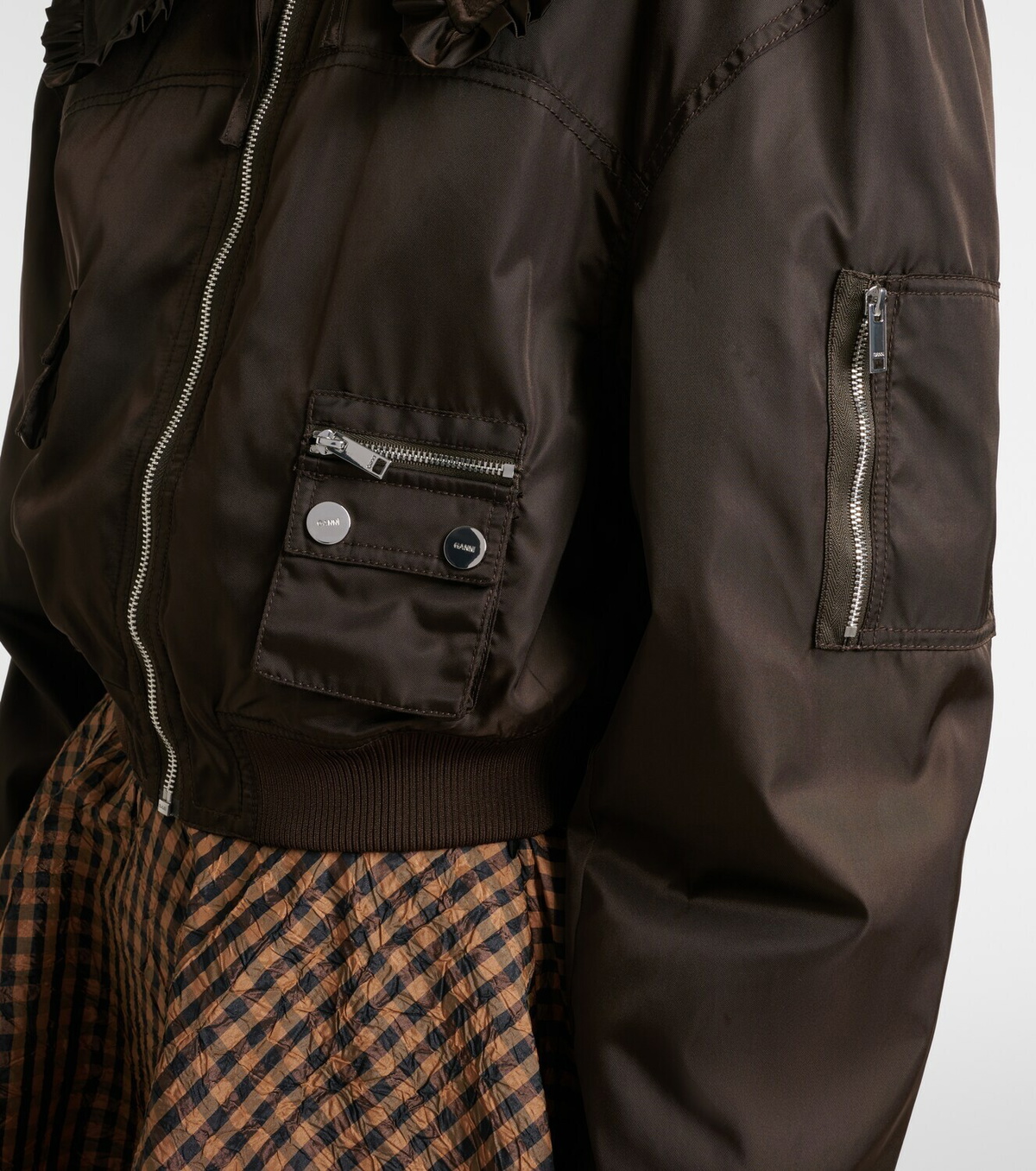 Ganni Duchess bomber jacket