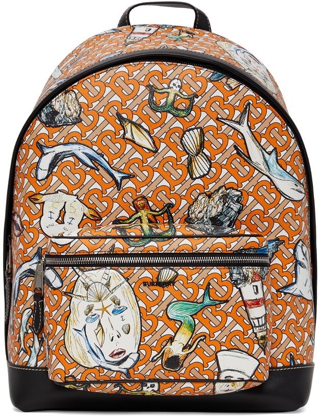 Photo: Burberry Orange E-Canvas TB Monogram Jett Backpack