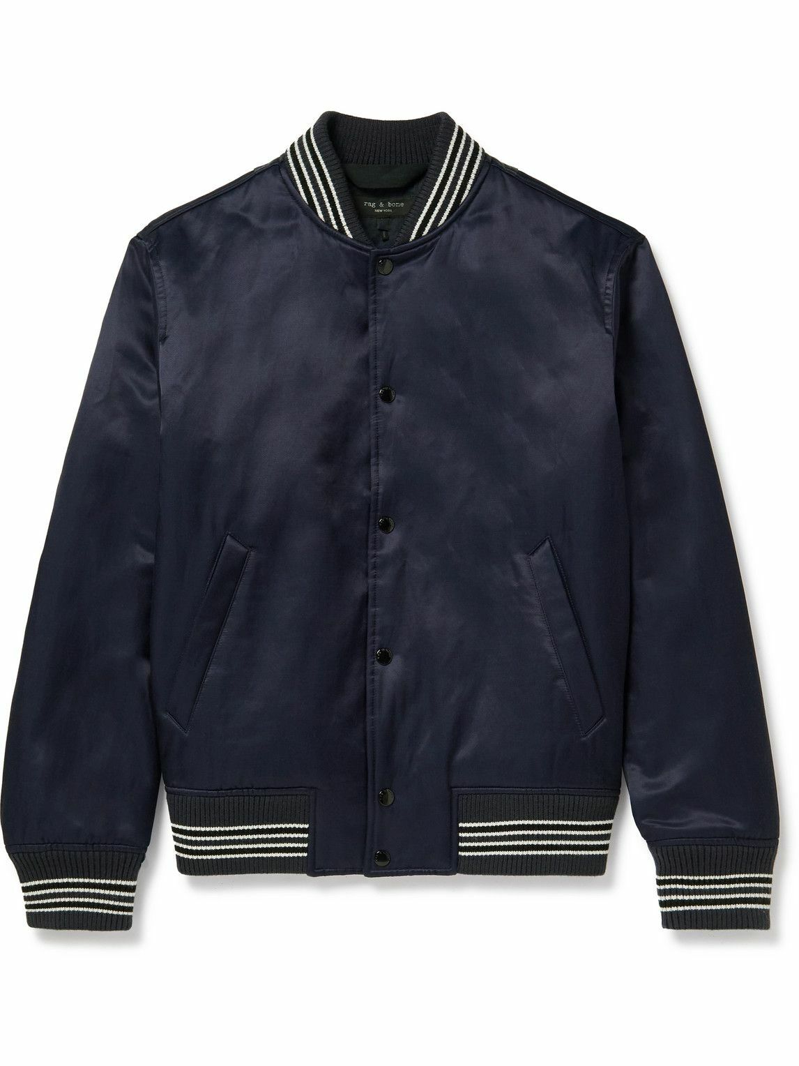 Rag & Bone - Dugout Cotton-Blend Satin Bomber Jacket - Blue Rag and Bone