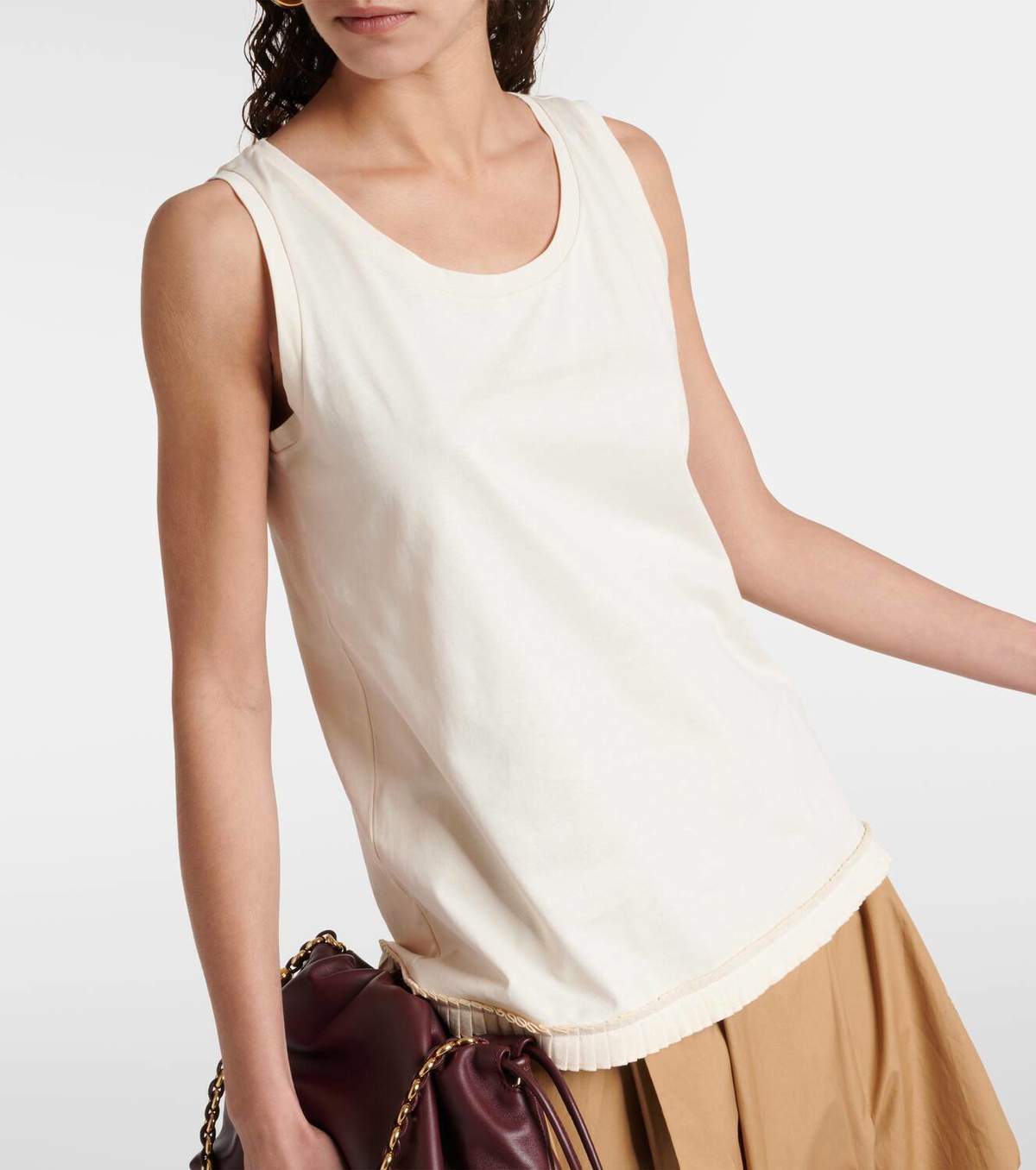 'S Max Mara Ruffled cotton jersey tank top