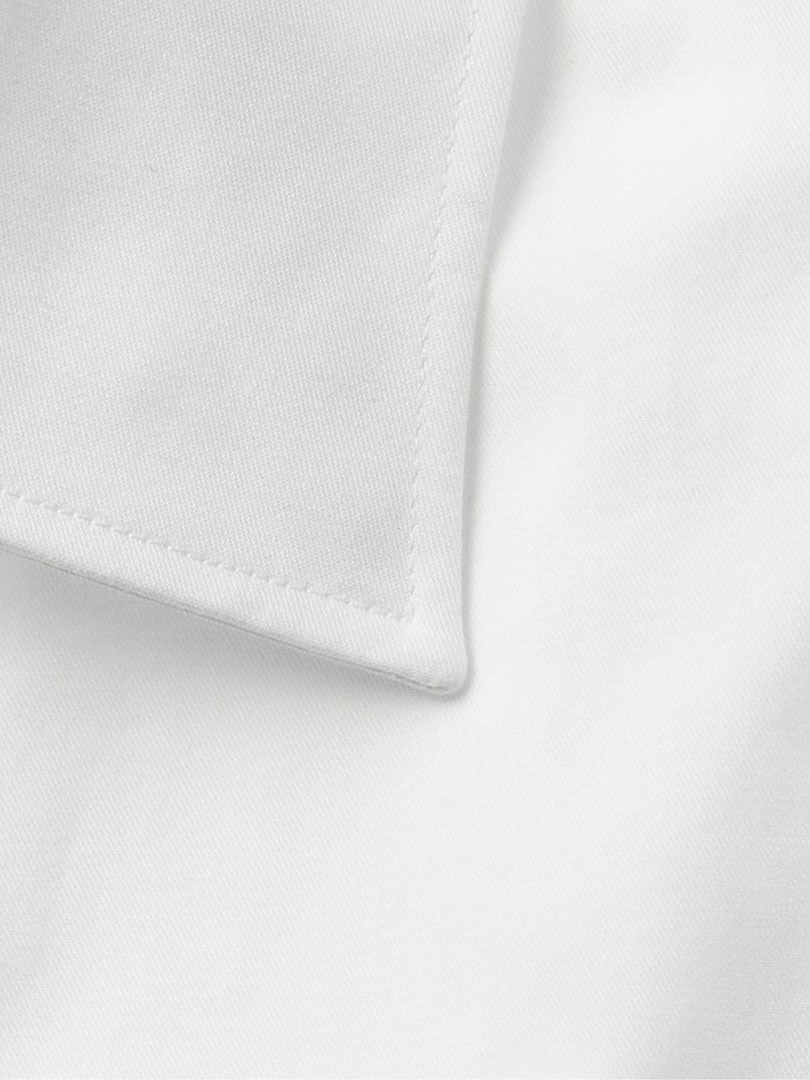 Brunello Cucinelli - Cutaway-Collar Double-Cuff Cotton-Twill Shirt - White