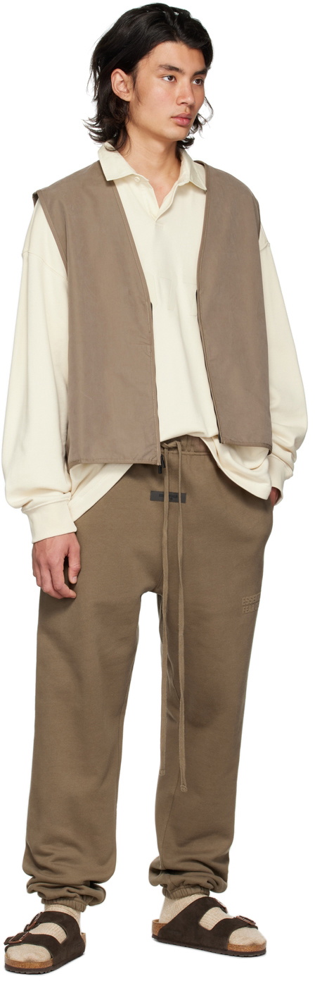Essentials Brown Zip Vest