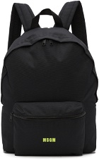MSGM Black Canvas Backpack